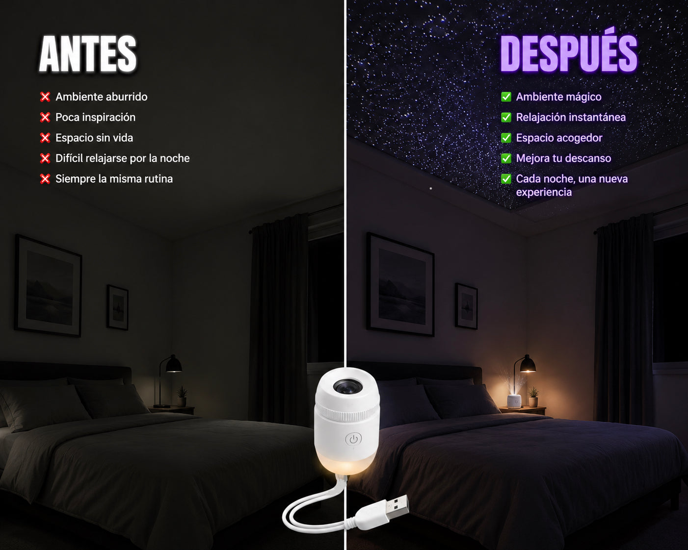Proyector Espacial AuraNight™ Ajustable 360°